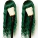 thumbnail image 3 of Long Wavy Hair Green Body Wave Wig With Bangs Dark Roots Green Wig Synthetic Loose Curly Wigs Full Machine Wig Cosplay Party Hair Wigs For Fashion Wom, 3 of 4