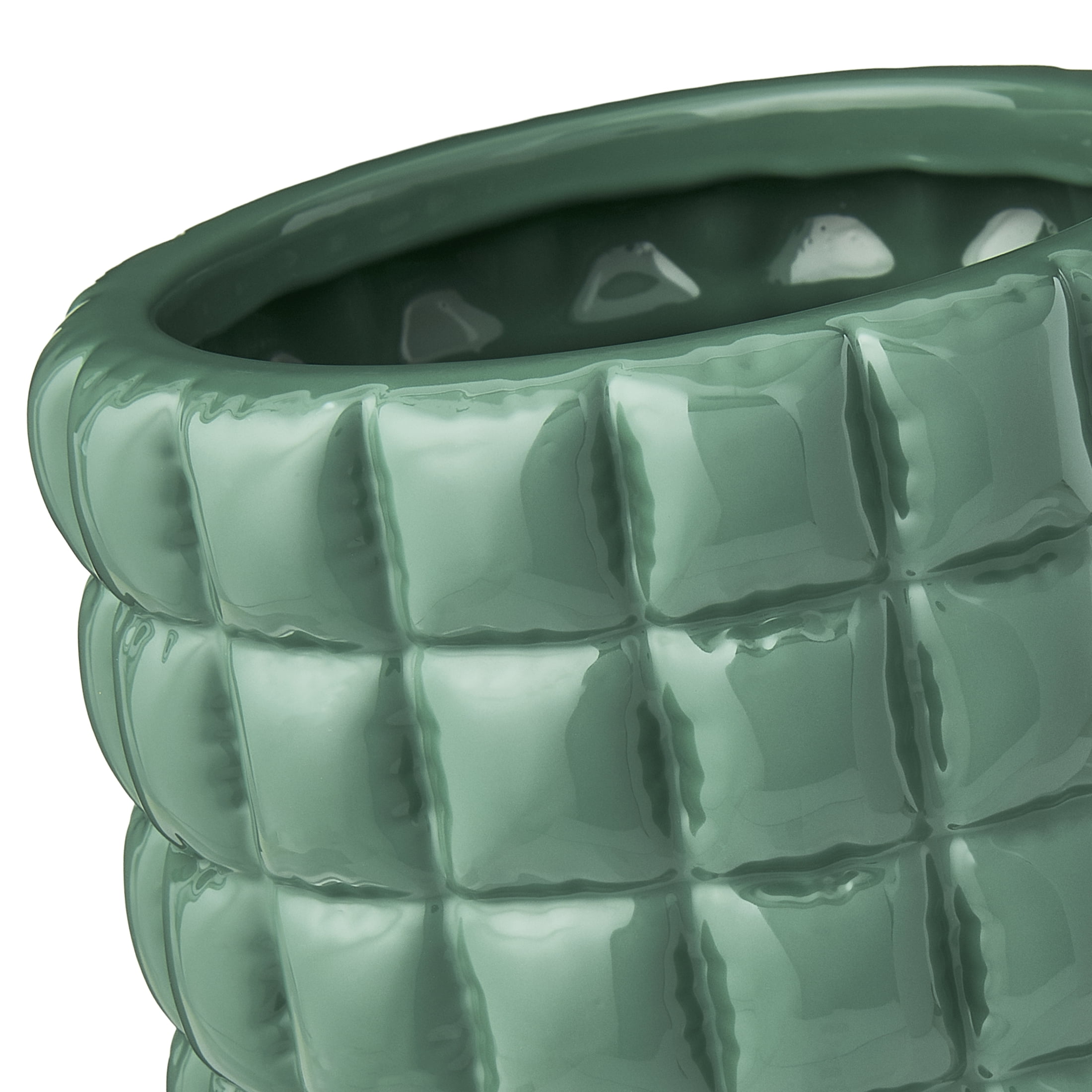 Mainstays Nova 6.25" x 6.25" x 6" Round Green Ceramic Planter