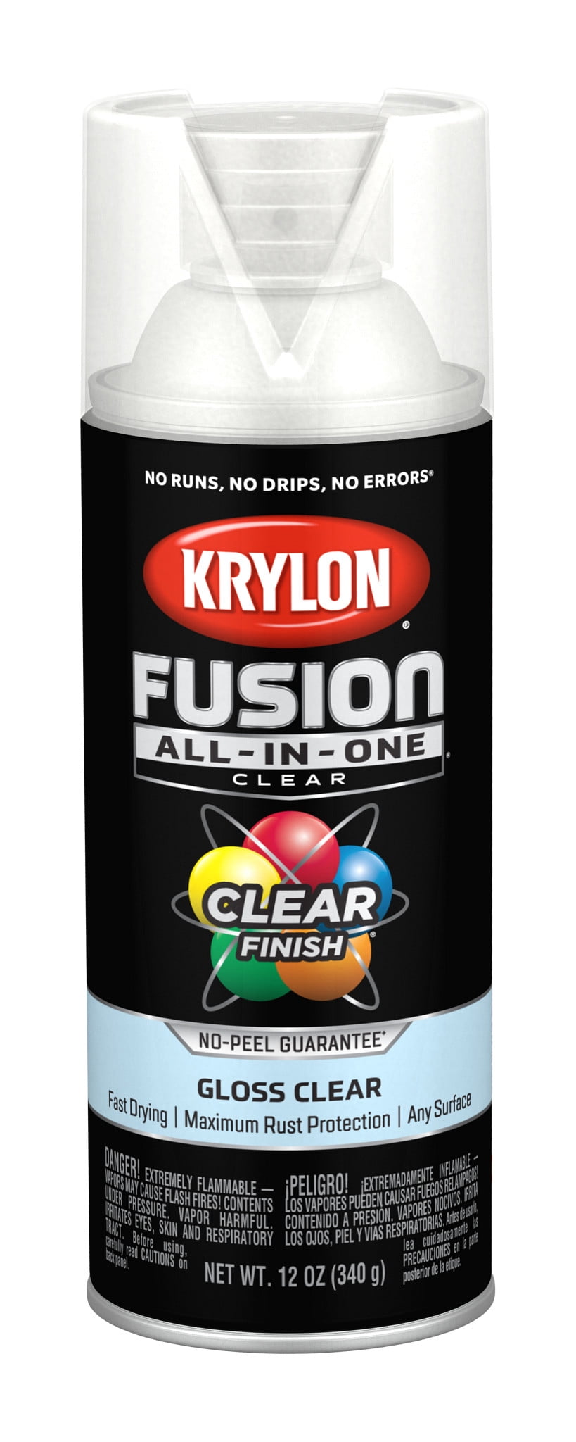 Krylon K02705007 Fusion All-In-One Clear, Gloss, Clear, 12 oz, Spray Paint, Multi-Surface, (1 Piece, 1 Pack)