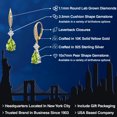 thumbnail image 2 of Gem Stone King 925 Silver and 10K Yellow Gold Green Peridot and White Moissanite and Lab Grown Diamond Dangle Earrings for Women | 4.22 Cttw | Gemstone August Birthstone | Pear Shape 10X7MM, 2 of 6