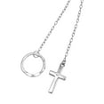 thumbnail image 5 of Elegantly Unique Cross Slide Through Sterling Silver Lariat Necklace, 5 of 6