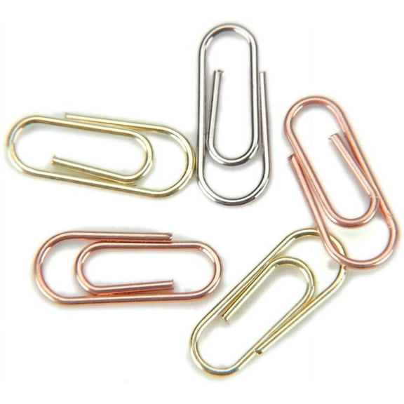Creative Impressions Mini Metal Paper Clips .5"X.25" 25/Pkg-Silver, Copper & Brass