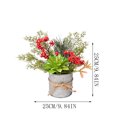 thumbnail image 3 of Euahivb Christmas Artificial Greenery Decor Farmhouse Floral Arrangement with Pine Berries and Succulent in Rustic Tin Pot for Holiday Tabletop Shelf Centerpiece, 3 of 7