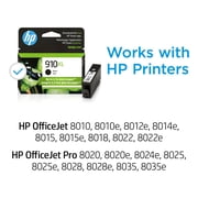 HP 910XL High Yield Black Original Ink Cartridge, ~720 pages, 3YL65AN#140