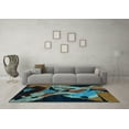 thumbnail image 3 of Ahgly Company Indoor Square Oriental Light Blue Modern Area Rugs, 8' Square, 3 of 4