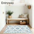 thumbnail image 3 of ODIKA 5'x7' Machine Washable Non-Slip Area Rug, Artisan Boho Mosaic Featuring Ornate Symmetrical Flourish High Traffic Rug, Blue, 552288, 3 of 7