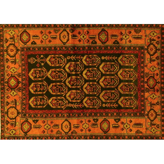 Ahgly Company Indoor Rectangle Persian Yellow Traditional Area Rugs, 7' x 10'