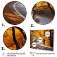 thumbnail image 3 of Designart "Autumnal Journey Forest's Golden Road IV" Landscapes Framed Wall Art - Modern Yellow Road Entryway Framed Wall Art, 3 of 6