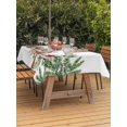 thumbnail image 2 of Outdoor Tablecloth with Umbrella Hole and Zipper, Christmas Cardinal Rectangle Table Cloth 60x84 Inch Waterproof Tablecloth, Xmas Winter Watercolor Pine Flower Berry Picnic Table Cover for Patio, 2 of 7