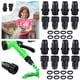 thumbnail image 2 of Kit de manguera de jardín extensible con conectores de plástico para manguera de jardín, accesorios de extremo de manguera macho y hembra, 4 piezas, negro, 2 of 6