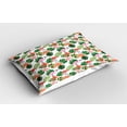 thumbnail image 2 of Ambesonne Tropical Pillow Sham 2 Pack, Hipster Flamingo Monstera, 26"x20", Salmon Pink, 2 of 3