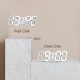 thumbnail image 3 of Led Digital Alarm, 3D Wall Clock Desk Auto Dimming 12/24 Hour Date Temperature Home Decor Remote Control Silent Snooze USB Nightlight Bedroom Living Room Kitchen Office 9.7inch Cool White, 3 of 7