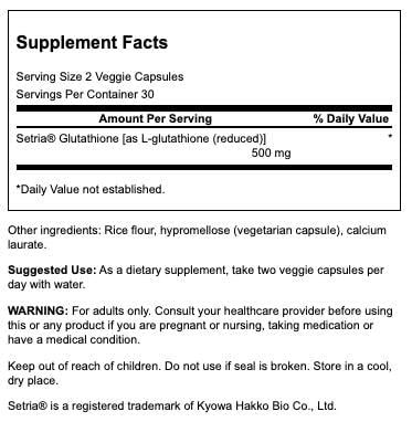 Swanson Higher Strength L-Glutithione 250 mg 60 Vegan Caps