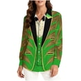 thumbnail image 3 of TaTaai Women's Mardi Gras Print Long Sleeve Casual Loose Shirt Unisex Lapel Button Down Blouse Fashion Holiday Top for Daily Office Party Streetwear Spring Summer Wear Gift, 3 of 9