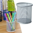 thumbnail image 2 of Fdelink Pencil Holder Clearance! Pen Holder, Pen Holder Large Capacity Anti Deform Wrought Pencil Ruler Stationery Storage Bucket for Home Silver Wrought, 2 of 3