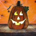 thumbnail image 3 of Wooden LED Pumpkin Lights Battery Operated Wooden Lanterns for  Decoration, 3 of 7