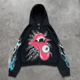 thumbnail image 3 of Ropa informal estilo Hip Hop Y2K, Sudadera con capucha y cremallera, sudadera de manga larga con patrón gótico, Sudadera con capucha súper grande Harajuku, 3 of 5