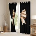 thumbnail image 3 of Erosebridal Fashion Leopard Printed Blackout Curtains Set of 2 (52x84 Each),Brown Cheetah Pattern Bowknot Window Curtains For Kids, 3 of 7