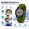 thumbnail image 2 of Kids Digital Watch for Age 4-12 Outdoor Multifunction Watch with Silicone Strap,EL Backlight,Alarm,Stopwatch,Waterproof Watch for Boys Girls, 2 of 10