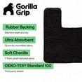 thumbnail image 3 of GORILLA GRIP Bathroom Rug and Toilet Base Floor Rugs Set, Quick Dry Plush Chenille, 30x20 Carpet, Black, 3 of 10