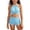 Light Blue, variant on Ticikt Girl's 2 Piece Tankini Swimsuit Textured Twist Front Ruched Ruffle Bikini Set Bathing Suits,Color:Blue,Size:15-16 Years