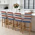 thumbnail image 3 of 4th of July Bar Stool Cover Set of 2, Blue Red Star Striped Independence Day Stretch Bar Chair Cover, Removable Washable Pub Counter Stool Chair Slipcover for Kitchen Dining Room Pub Cafe, 3 of 9