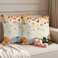 thumbnail image 2 of Orange Pumpkins Fall Outdoor Waterproof Pillow Covers, Thanksgiving Maple Leaf Rustic Decorative Square Throw Pillowcase Sofa Cushion Sham for Patio/Couch/Chair, 16"x16" 2 Pack, 2 of 8