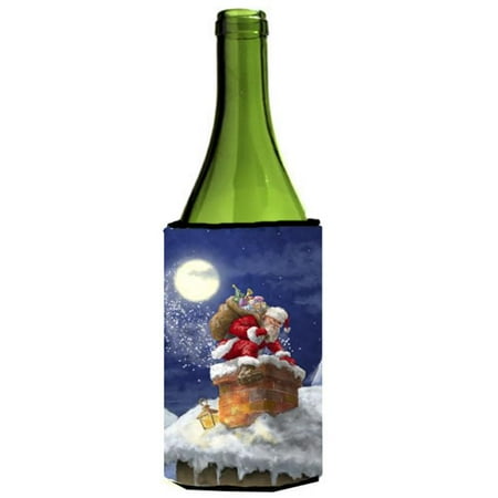 Santa Claus Wine Bottle - Christmas Santa Claus in the Chimney Wine Bottle Can cooler Hugger