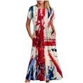 thumbnail image 1 of Pisexur Robe à Manches Courtes à Col Rond Mode pour Femmes Col Rond Manches Courtes Robe Imprimée Blouse pour Femmes, 1 of 4