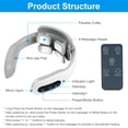 thumbnail image 4 of Imountek 4 Head Heated Neck Massager, 6 Modes 20 Intensity Levels EMS Neck Massager with Remote Control Voice Prompt, White, 4 of 15