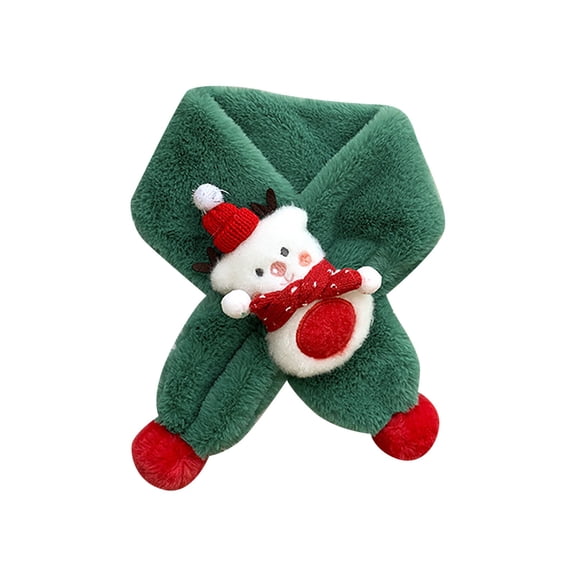 EnJoCho Winter Christmas Plush Shawl Scarf Kid Fashion Scarf for Girls & Boys Plush Warm Scarf Cute Santa Outdoor Neck Winter Scarf for Child