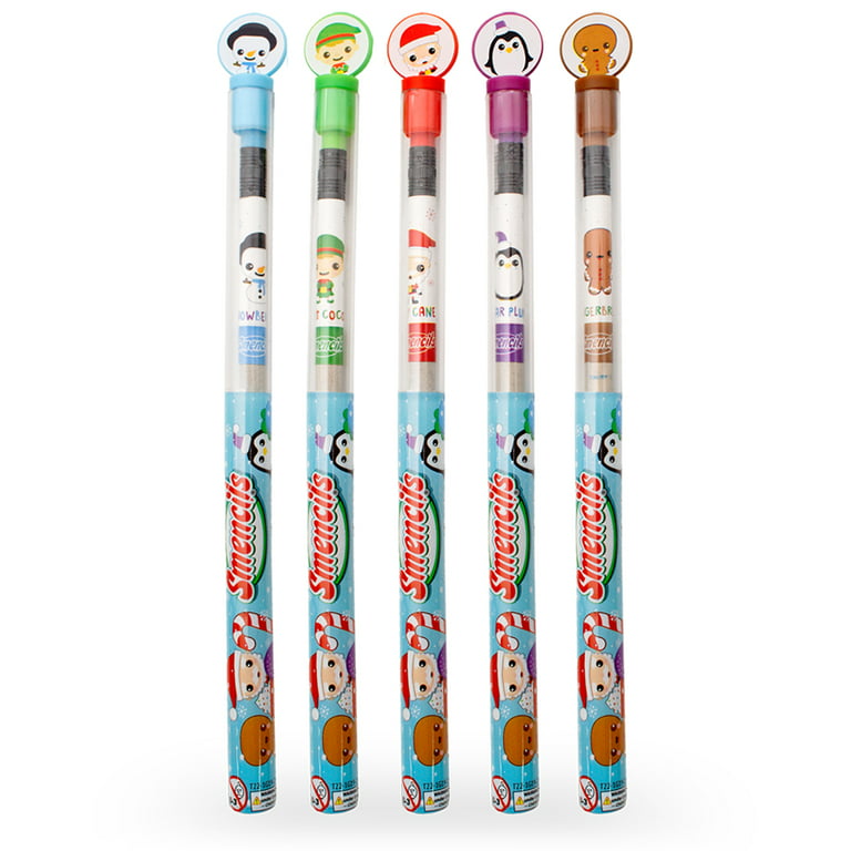 Holiday Smencils 5-Pack, Stocking Stuffers - Scentco Inc - Blue Turtle Toys