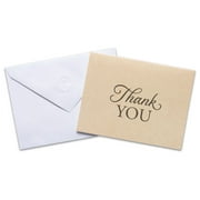 American Greetings Thank You Cards with Envelopes, Brown Kraft-Style (50-Count)