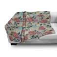 thumbnail image 3 of Flowers Soft Flannel Fleece Throw Blanket, Colorful Grown Roses and Leaves Floral Design, Cozy Plush for Indoor and Outdoor Use, 50" x 70", Pale Taupe Pale Rust, by Ambesonne, 3 of 6