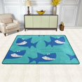BESTKITTY Ocean Sea Cute Shark Animal Area Rug Floor Mat Cover Runner