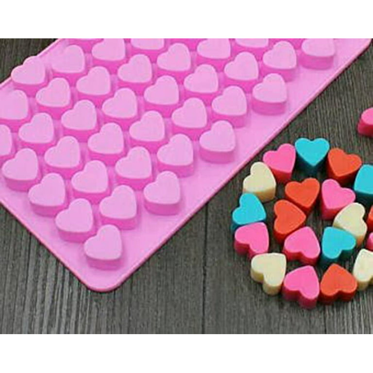 2 Pack Silicone Mold Mini Heart Shape Silicone Ice Cube Molds  Trays/Chocolate Mold, Pink 