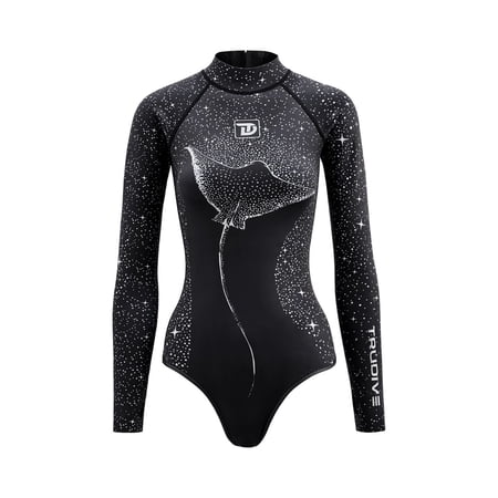 Trudive Manta Starry Sky Women s Back Zip Long Sleeve Moderate Bikini Cut Wetsuit