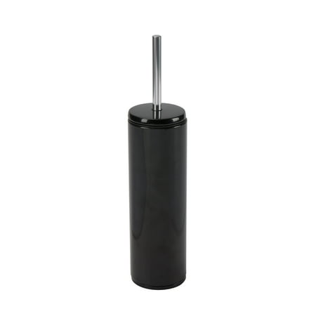Bath Bliss Modern Stainless Steel Toilet Brush with Removable Liner in Black