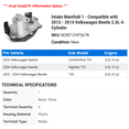 thumbnail image 2 of Intake Manifold 1 - Compatible with 2013 - 2014 Volkswagen Beetle 2.0L 4-Cylinder, 2 of 2