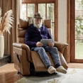 thumbnail image 3 of Power Lift Leather Recliner Chair with Lumbar Support and Adjustable Headrest for Elderly Camel, 3 of 9