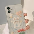 thumbnail image 3 of Cute Rabbit Flower Love Heart Clear Soft  for iPhone Case (Clear,iPhone 14 Plus), 3 of 6