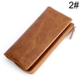 thumbnail image 2 of Clutch Wallet Portable Genuine Leather Credit Card Wallet Zip Billfold for Mens, 2 of 10