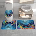 thumbnail image 4 of and Fishes Bathroom Sets with Rugs and Accessories Blue Ocean Seaweed Shower Curtains Set Bathroom Sets for Boys and Girls Underwater Sea World Bathroom Sets with Bath Mat, 4 of 9