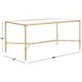 thumbnail image 3 of Safavieh Couture Isabellina Metal and Glass Glam Coffee Table, Brass/Clear, 3 of 10
