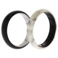 thumbnail image 1 of Juego de anillos sólidos BR de boda de silicona - Negro-Mármol de ROQ para mujer - Anillo de 2 x 11 mm, 1 of 1