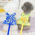 thumbnail image 2 of Eye-catching Pet Harness Dress - Sleeveless with Flower Printing - Pet Dog Traction Rope Dress, 2 of 8