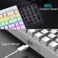 thumbnail image 7 of Wired Gaming Keyboard Rainbow Backlit Mechanical Keyboard Type-C 84 Keys Full Keys Anti-ghosting for PC Gamers Work Office Blue Switch & Red switch, 7 of 7