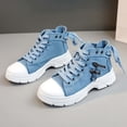 thumbnail image 6 of Dakaela Women's High Top Fashion Sneakers Lightweight Platform Non Slip Walking Running Shoes Arch Support Casual Denim Canvas Shoes,Blue 7, 6 of 8