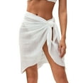 thumbnail image 2 of YOTMKGDO Swim Skirt, Women Beach Sarongs Sheer Cover Ups Mesh Bikini Wrap Skirt For Swimwear, White, 2 of 7