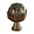 thumbnail image 2 of incense Burner Holder, Gold Home decor Accents, 2 in, Lotus Flower decor, Spiritual decor, Vintage Home decor, House decorations for Home, Halloween Event Piece, Bronze, 1 Pc, 2 of 5